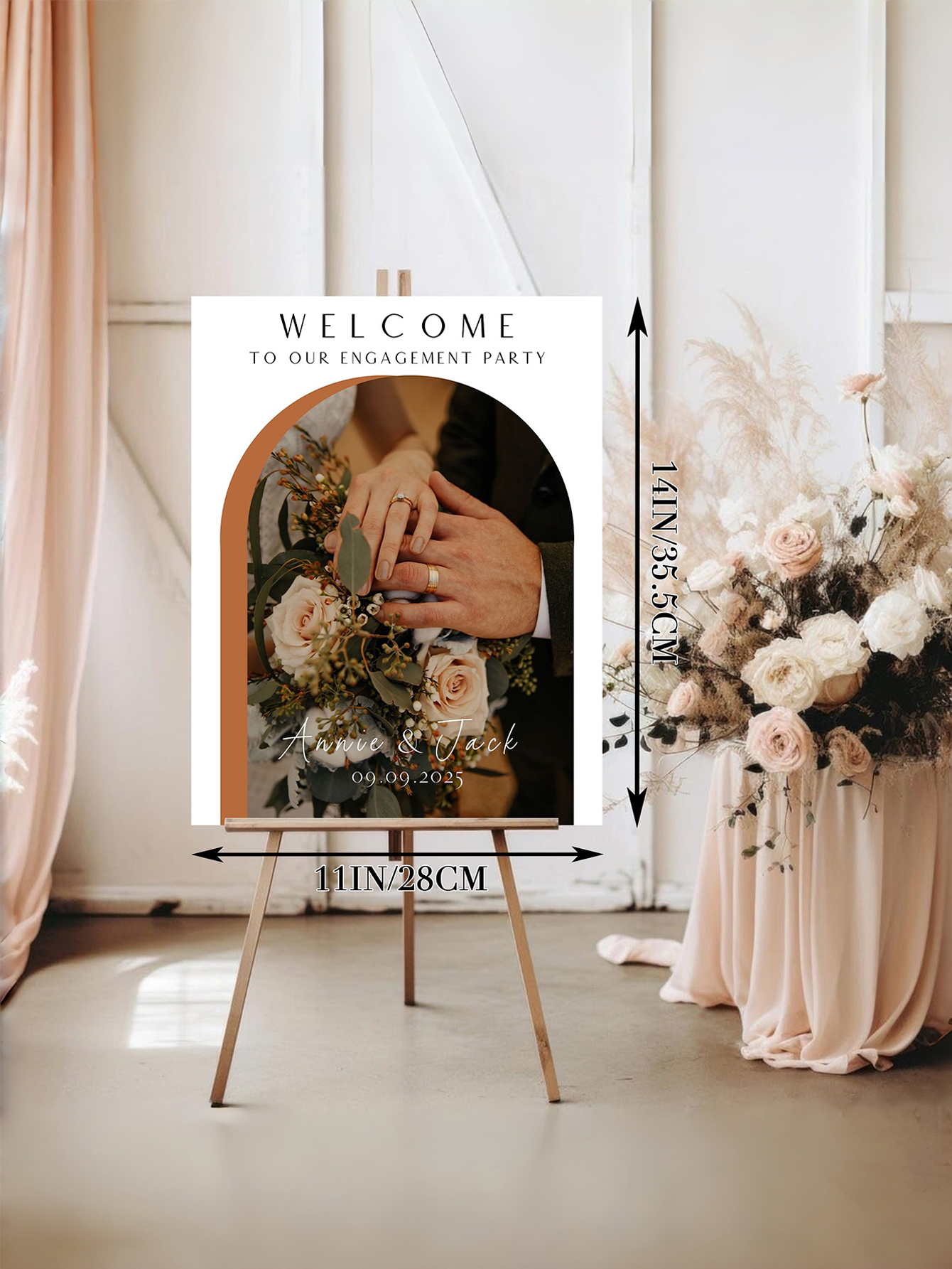 Custom Photo Birthday Welcome Sign - Personalized with Name and Date